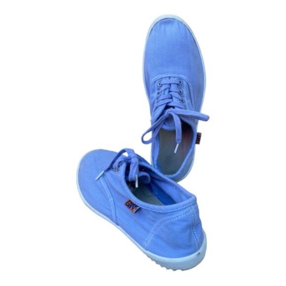 Free City 90's Light Blue Canvas Lace Up Sneakers Size 10 US - Picture 2 of 8